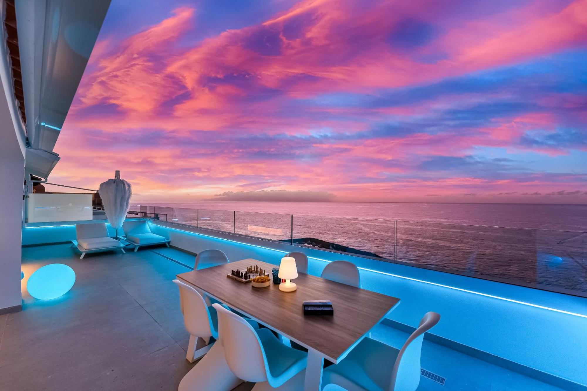 Blue Haven - Ocean View Penthouse With Jacuzzi And Pool Lägenhet Acantilado de los Gigantes Exteriör bild