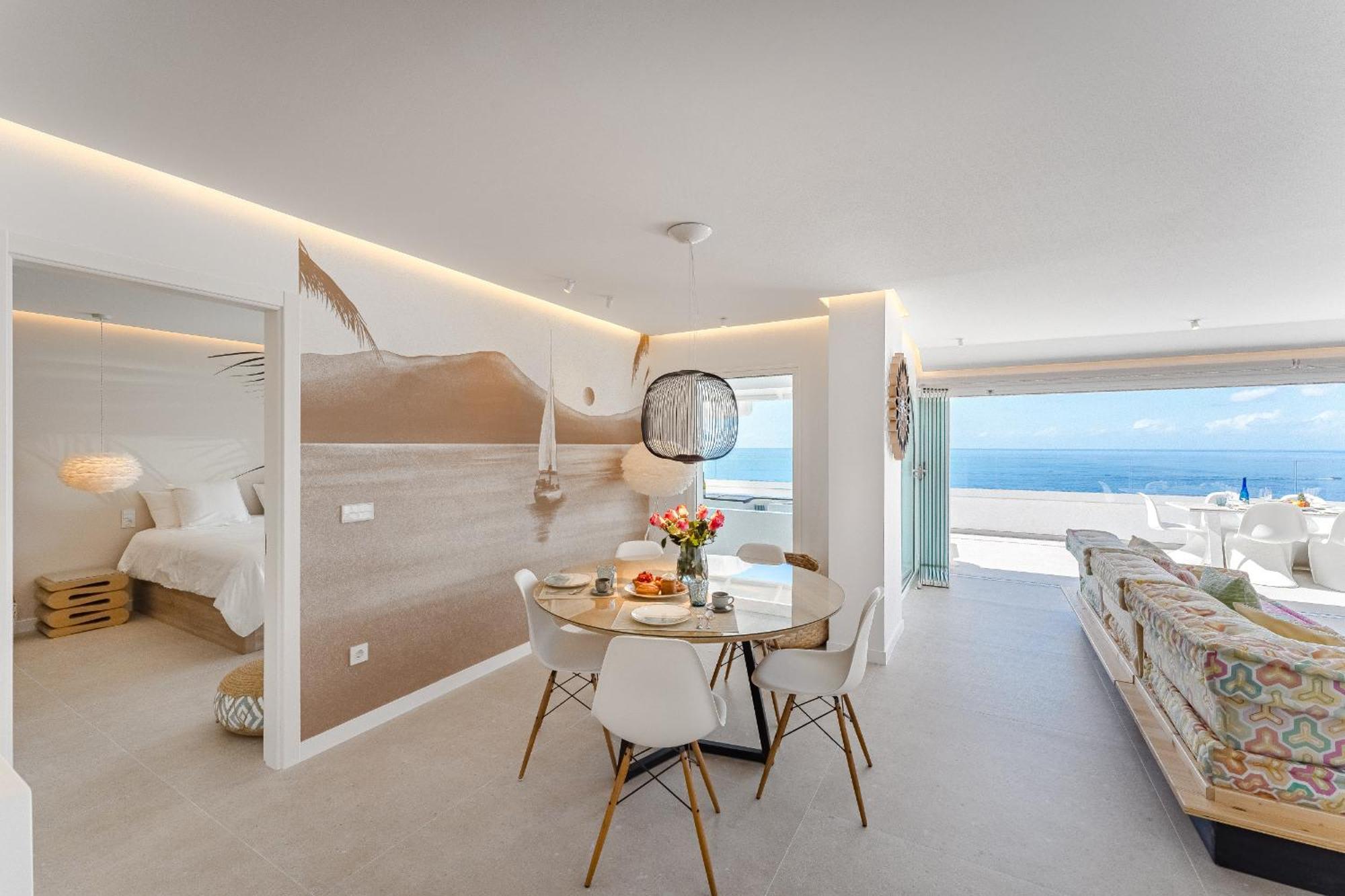 Blue Haven - Ocean View Penthouse With Jacuzzi And Pool Lägenhet Acantilado de los Gigantes Exteriör bild